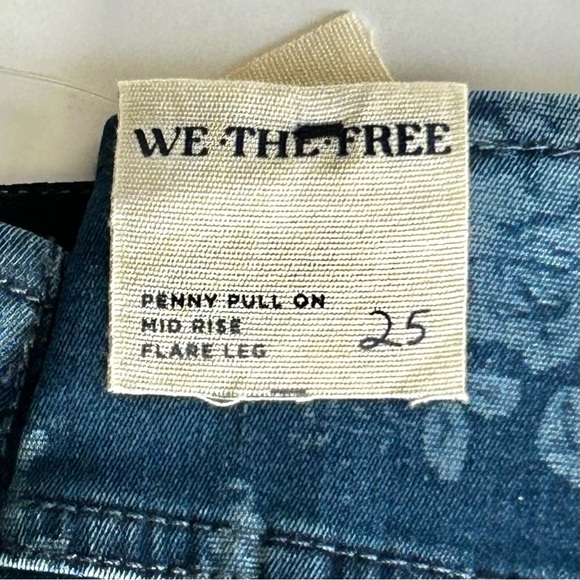 🍂NWT Free People Penny Pull-On Indigo Combo Romantic Blue Flare Jeans XS/0 - Picture 14 of 16